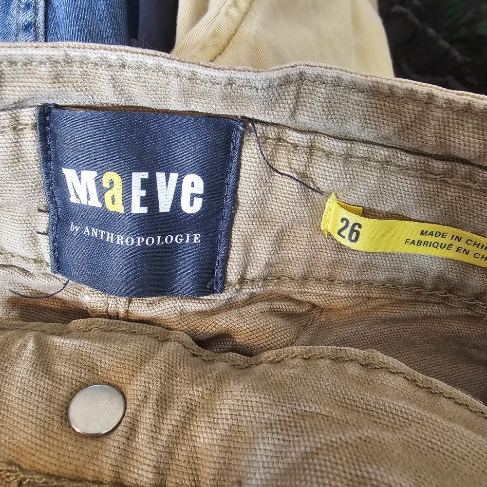 Anthropologie‎ Maeve Turner High Rise Carpenter Utility Pants Tan 26 - Picture 10 of 11